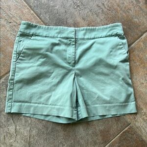 LOFT Green Bermuda Shorts Tailored Cotton Blend